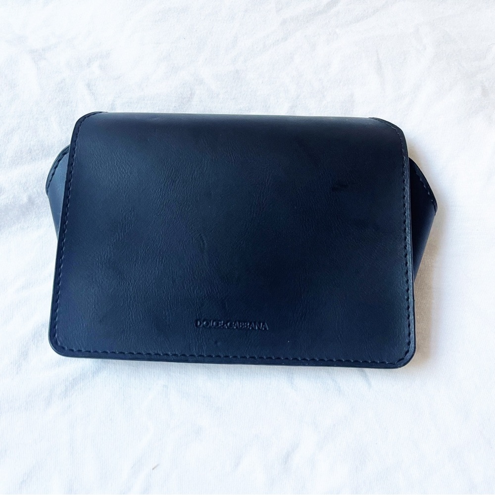 Dolce & Gabbana Black Leather Sunglasses Eyeglasses Case Magnetic Large